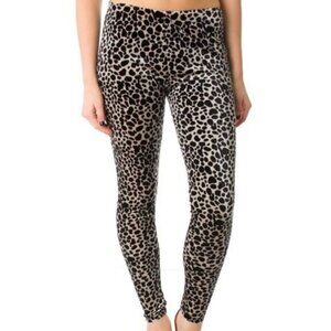 Velvet leopard print cropped leggings